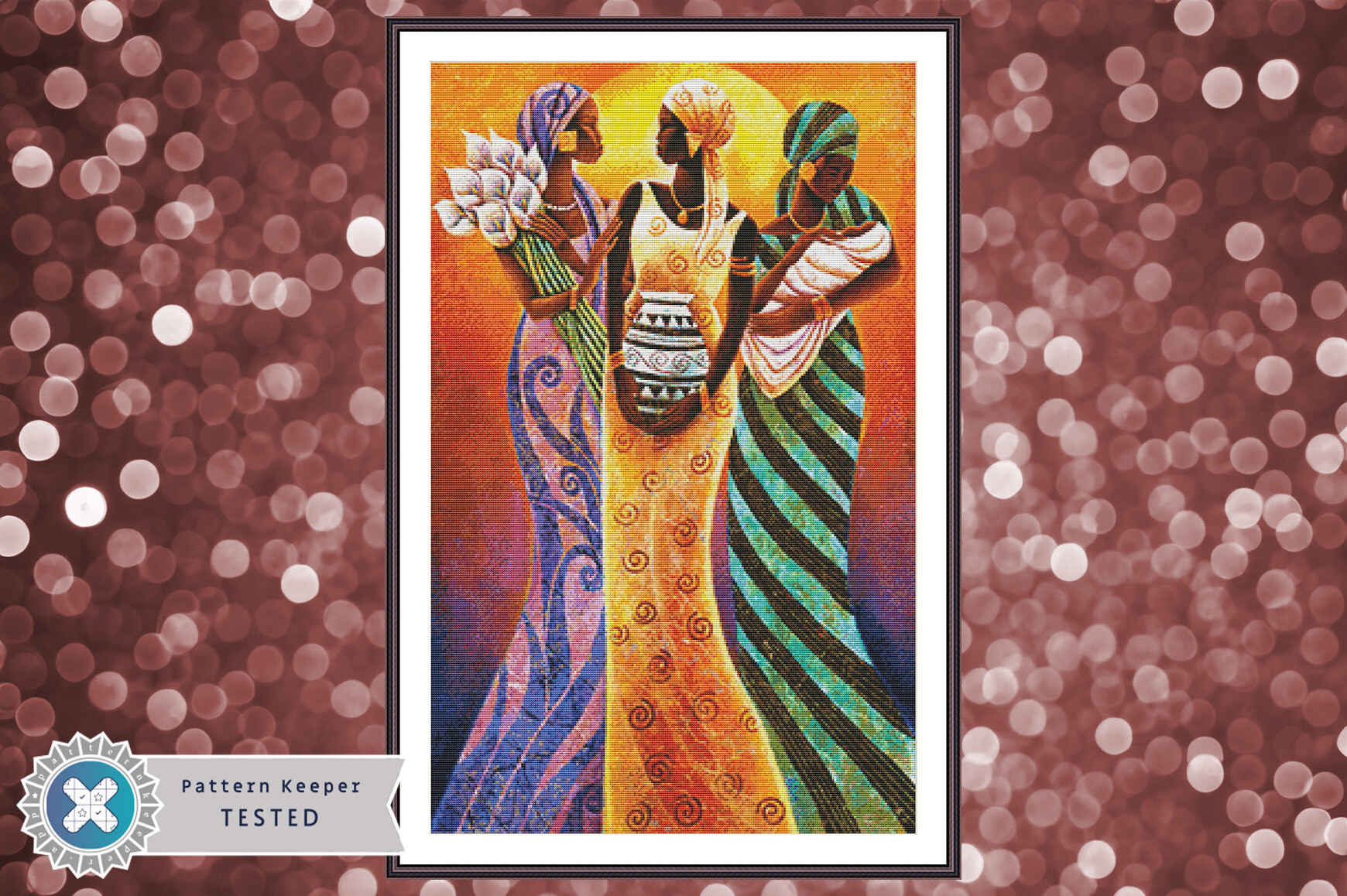 African Women Cross Stitch Pattern PDF