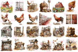 Autumn Chicken Coop Clipart Graphic by Markicha Art · Creative Fabrica