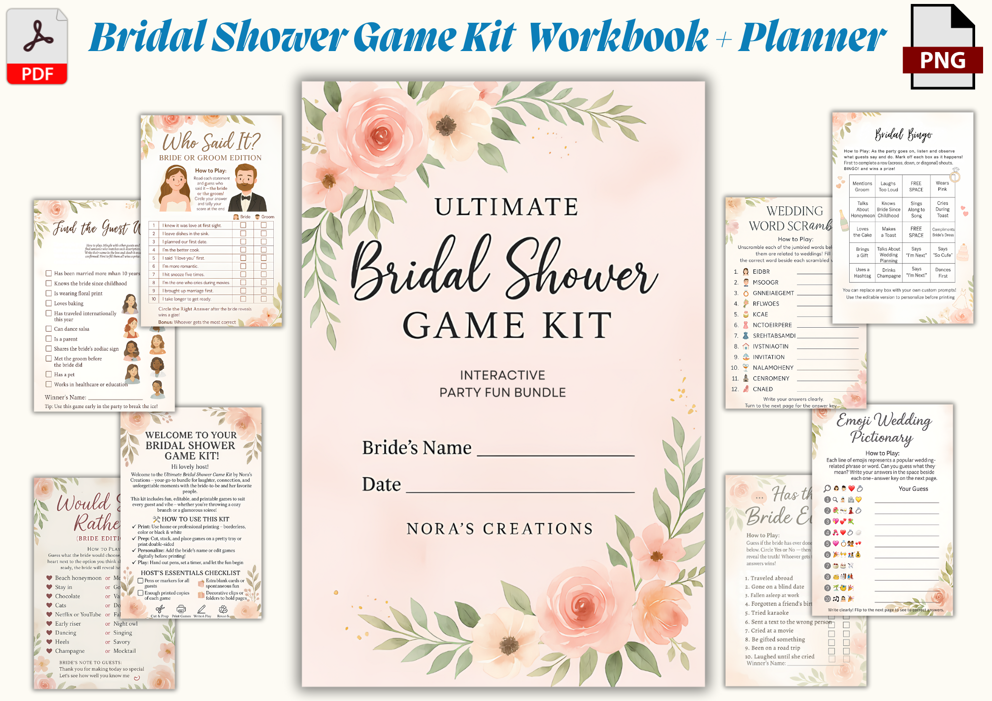 Bridal Shower Game Kit Planner