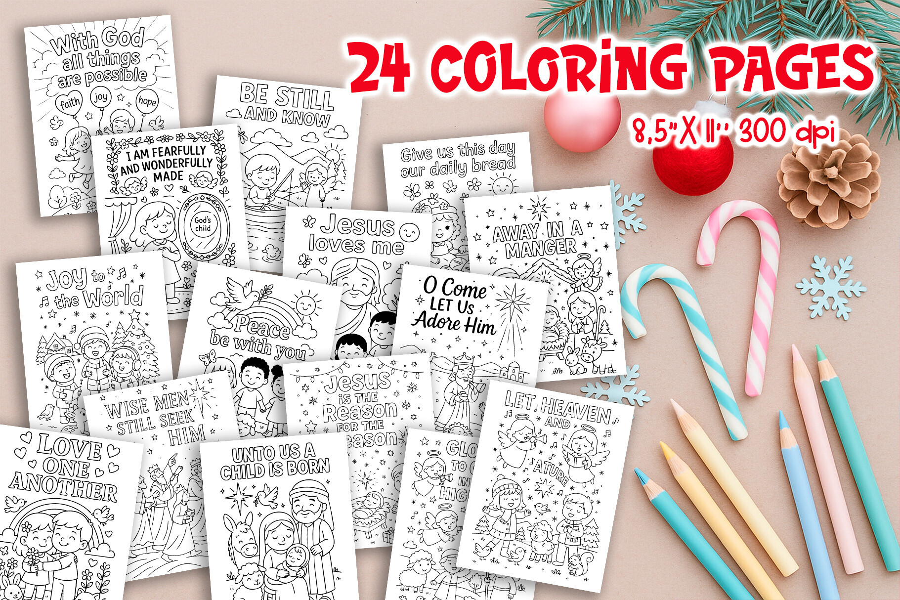 Christian Bible Christmas Pages Bundle