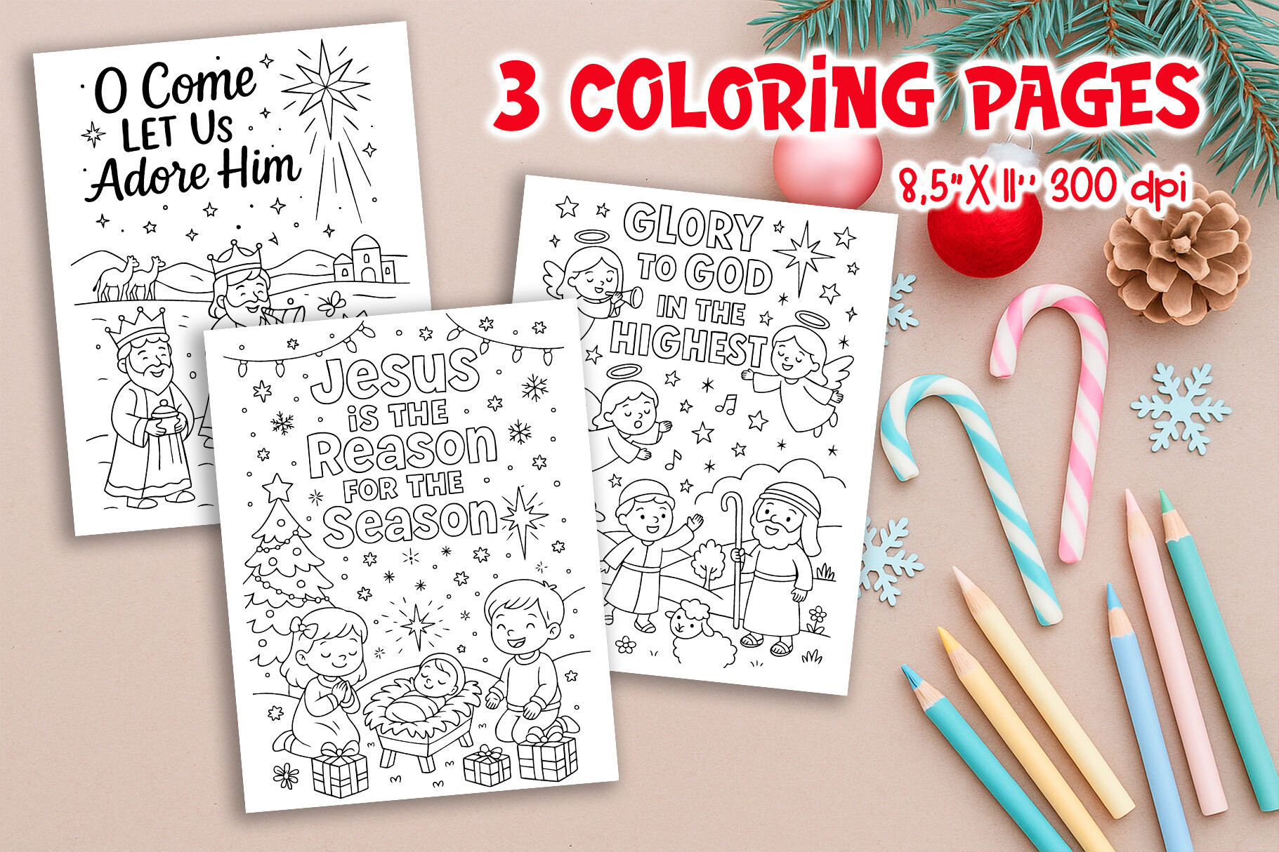 Christian Christmas Coloring Pages