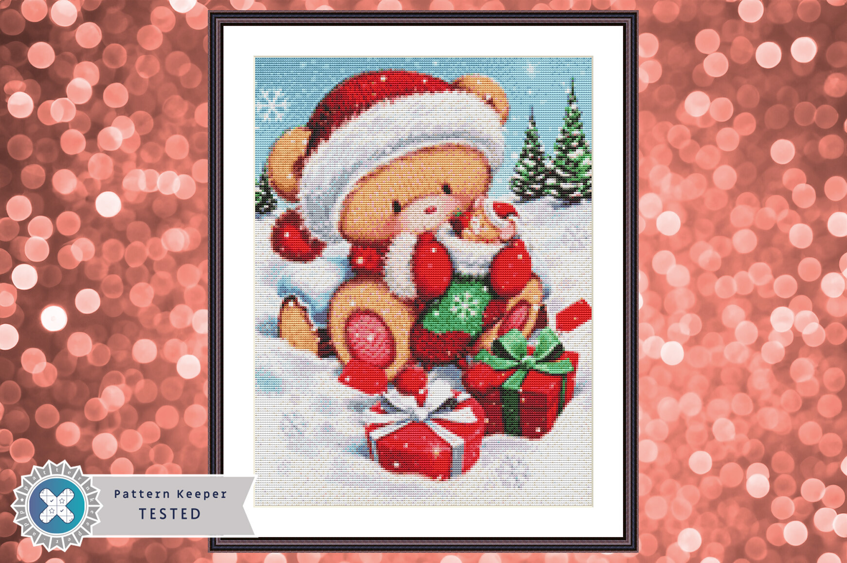 Christmas Bear Cross Stitch Pattern PDF