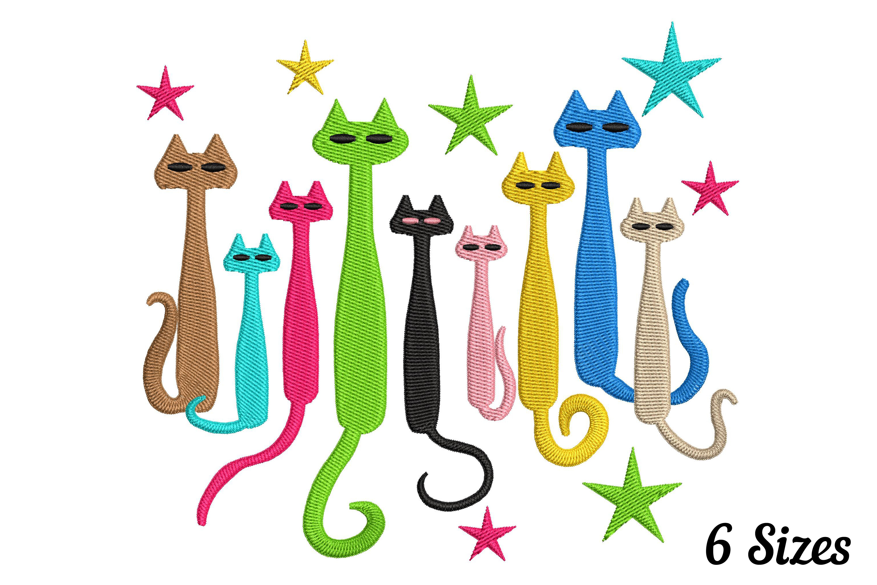 Colorful Retro Cats, 90s Style Cats