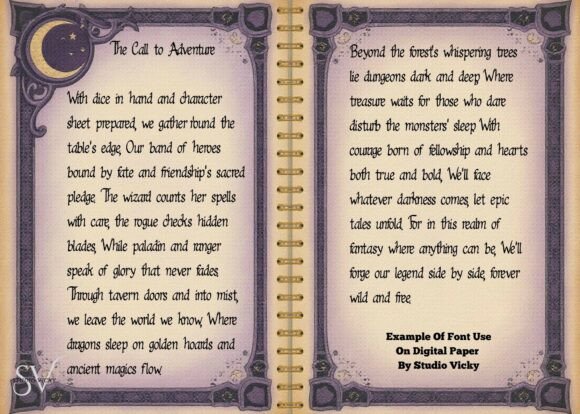 Fantasy Adventure Font PNG with transparent background - Preview 4