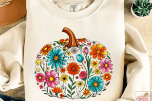 Floral Pumpkin Png Boho Fall Pumpkin Graphic by Artistic Revolution ...