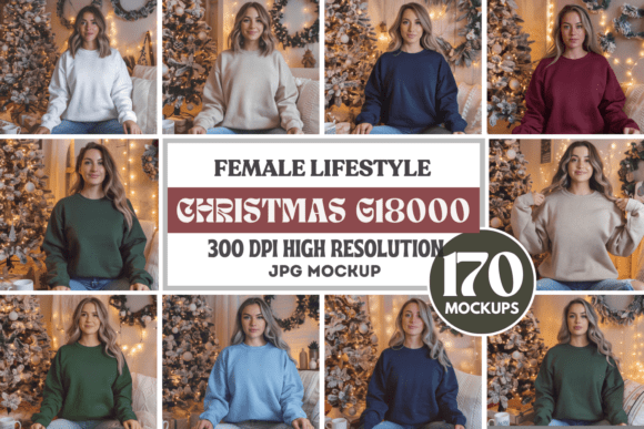 Gildan 18000 Christmas Big Mockup Bundle