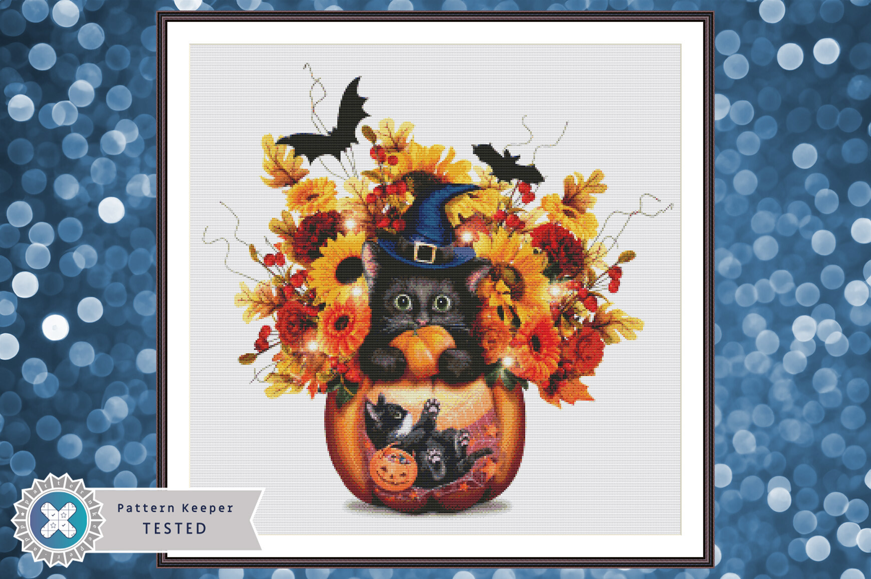Halloween Cat Cross Stitch Pattern PDF