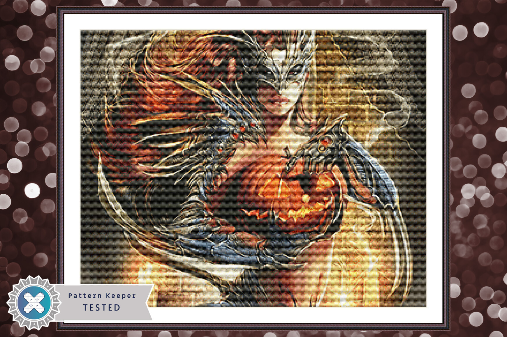 Halloween Witch Cross Stitch Pattern PDF