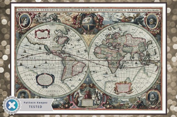 Historical Map Cross Stitch Pattern PDF