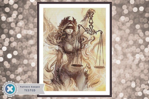 Justice Goddess Cross Stitch Pattern PDF