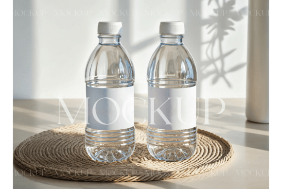 Minimalist Water Bottle Label Mockup Illustration Maquettes de Produits Par Mockup Wizard