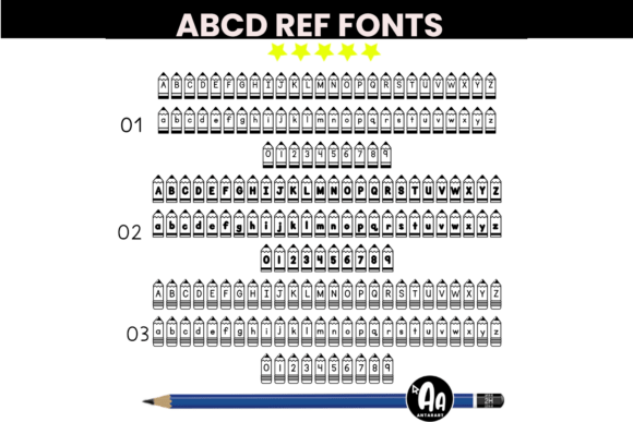 Pencil Shape Box Template Font PNG with transparent background - Preview 1