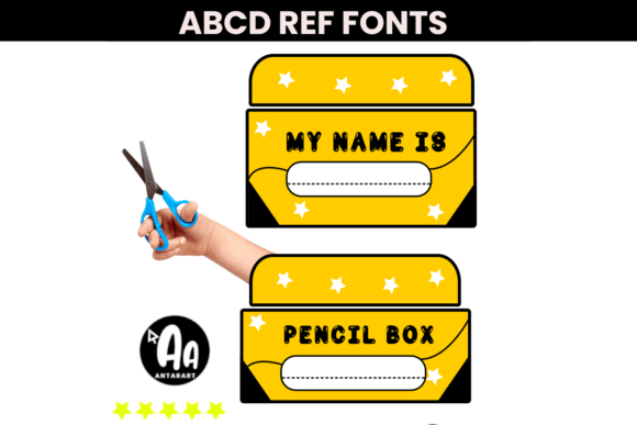 Pencil Shape Box Template Font PNG with transparent background - Preview 2