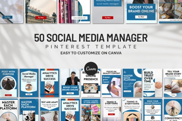 Social Media Manager Pinterest Canva marketing templates