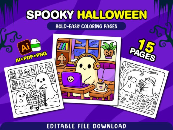 Spooky Halloween Cozy Coloring Pages