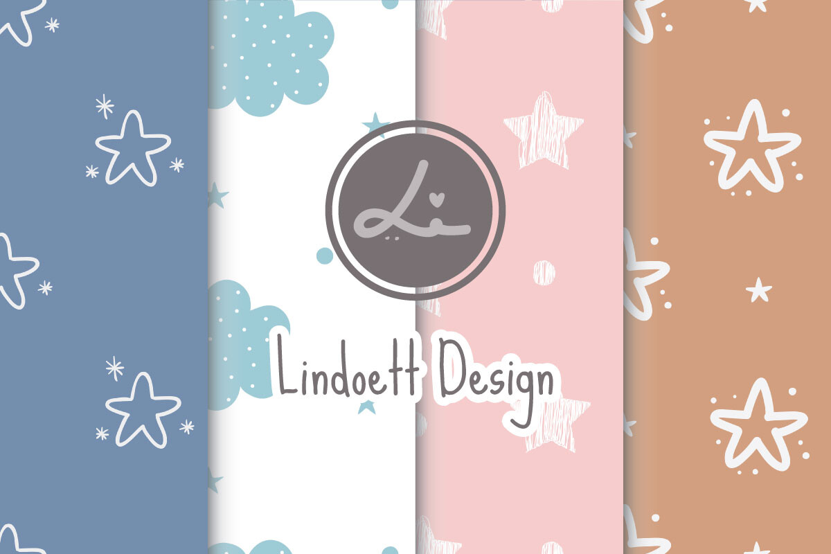 Stars and Cloud Pattern Digital Paper Graphic by lindoet23 · Creative ...