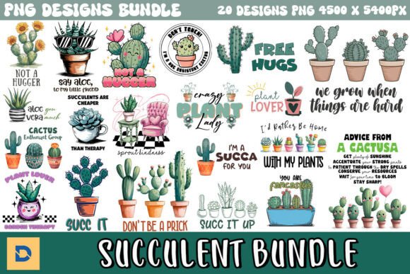 Succulent Sublimation Bundle Grafik Druck-Vorlagen Von DaFlowerChild