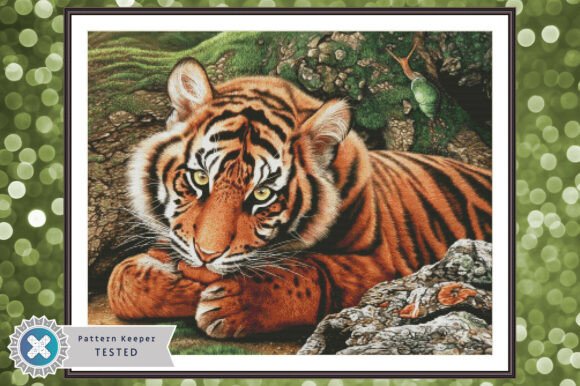 Tiger Cross Stitch Pattern Printable PDF
