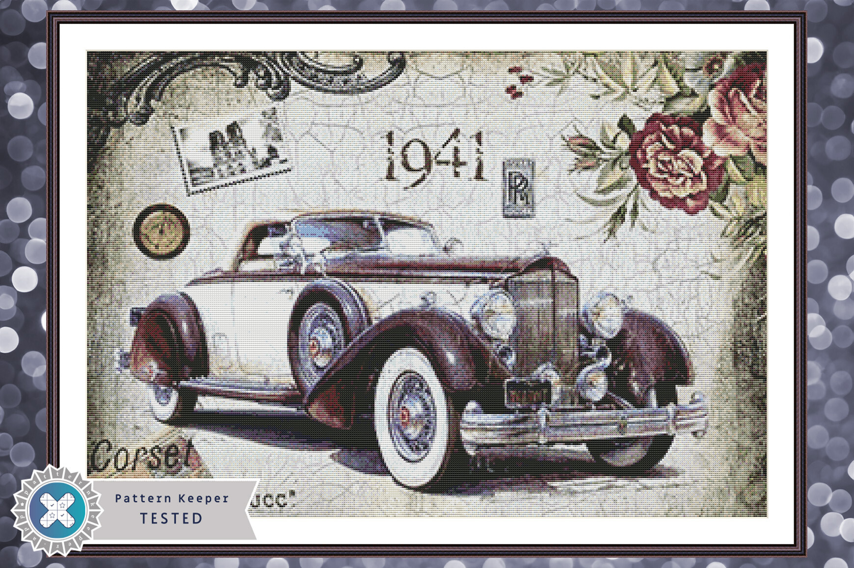 Vintage Car Cross Stitch Pattern PDF