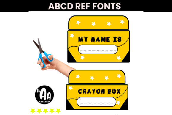 Abcd Ref Crayon Shape Font - Preview 2