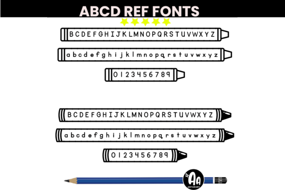 Abcd Ref Crayon Shape Font - Preview 1