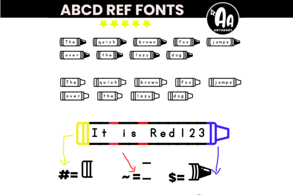 Abcd Ref Crayon Shape Font - Preview 2