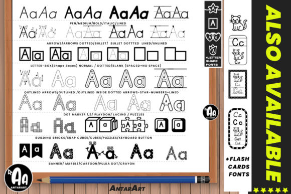 Abcd Ref Crayon Shape Font - Preview 3