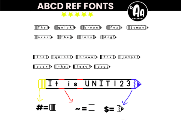 Abcd Ref Pen Shape Font - Preview 1