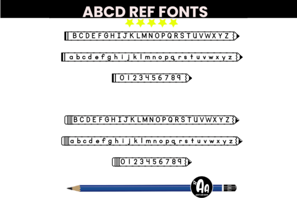 Abcd Ref Pen Shape Font - Preview 2
