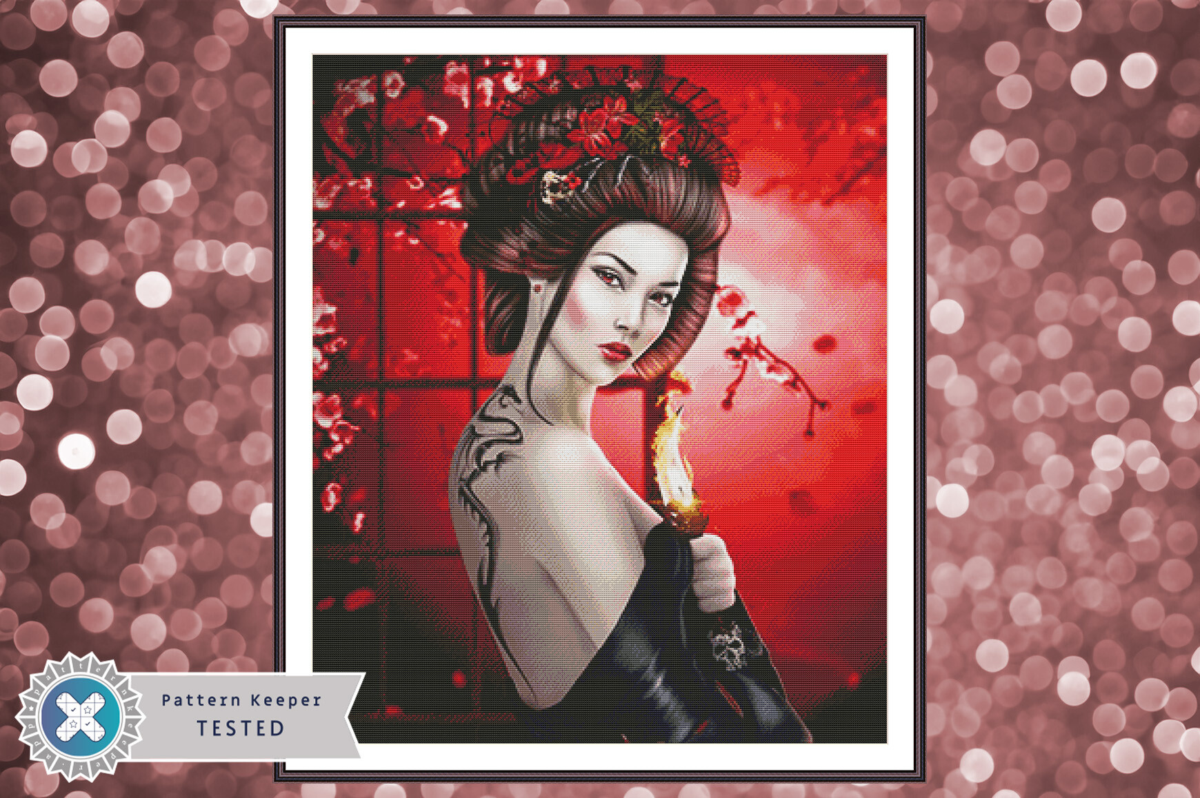 Asian Woman Cross Stitch Pattern PDF