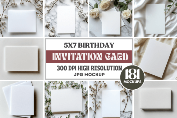 Birthday Invitation Card Mockup Bundle