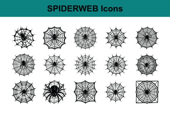 Black Spiders on Intricate Webs