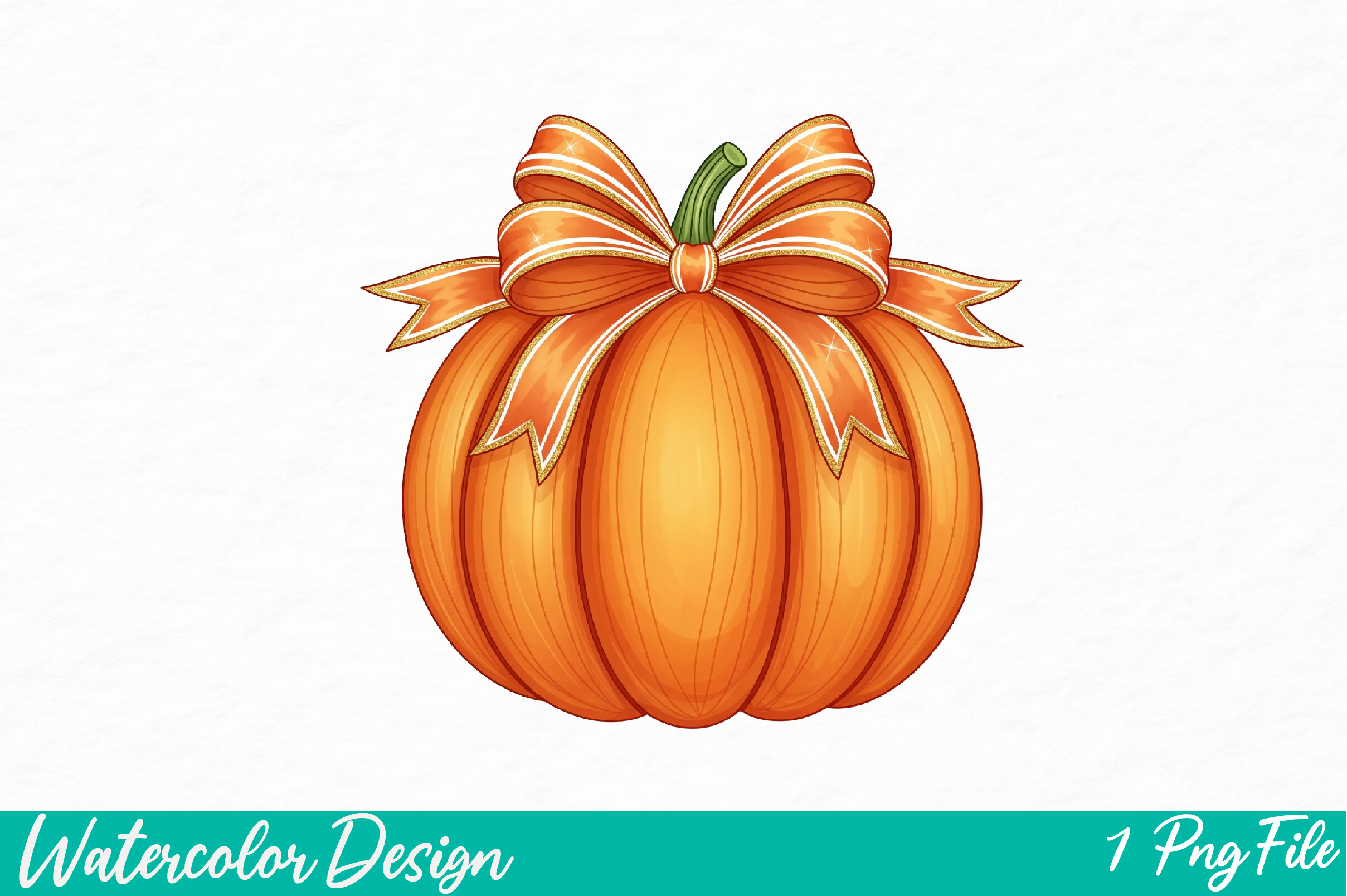 Bow Pumpkin Clipart PNG T-Shirt Graphic by watercolor Design · Creative ...