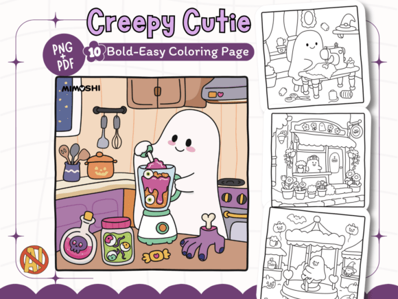 Creepy Cutie Halloween Coloring Pages