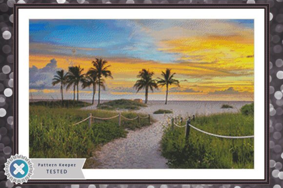 Cross Stitch Pattern Beach Landscape