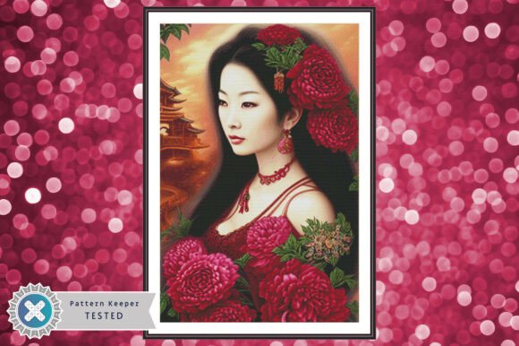 Cross Stitch Pattern PDF Asian Woman
