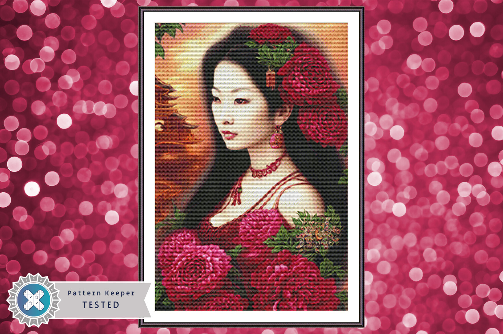 Cross Stitch Pattern PDF Asian Woman