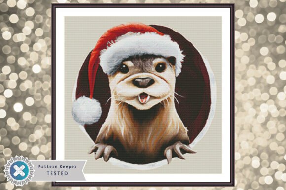 Cross Stitch Pattern PDF Christmas Otter