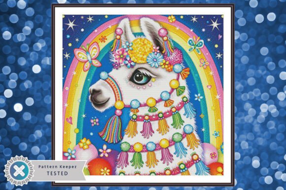 Cross Stitch Pattern PDF Colorful Llama