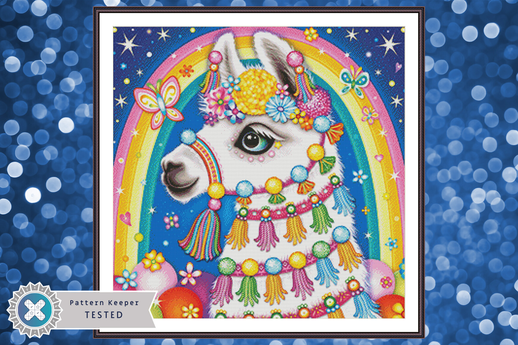Cross Stitch Pattern PDF Colorful Llama