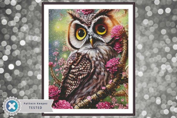 Cross Stitch Pattern PDF Floral Owl