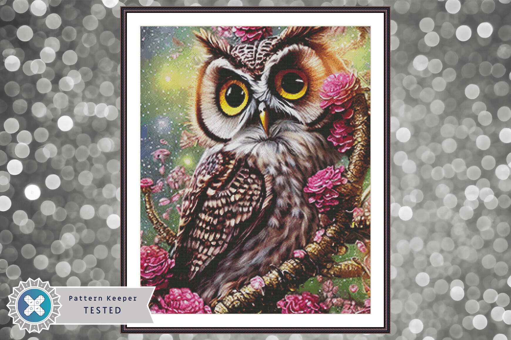 Cross Stitch Pattern PDF Floral Owl