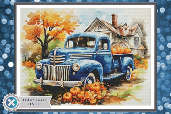 Cross Stitch Pattern PDF Pumpkin Truck