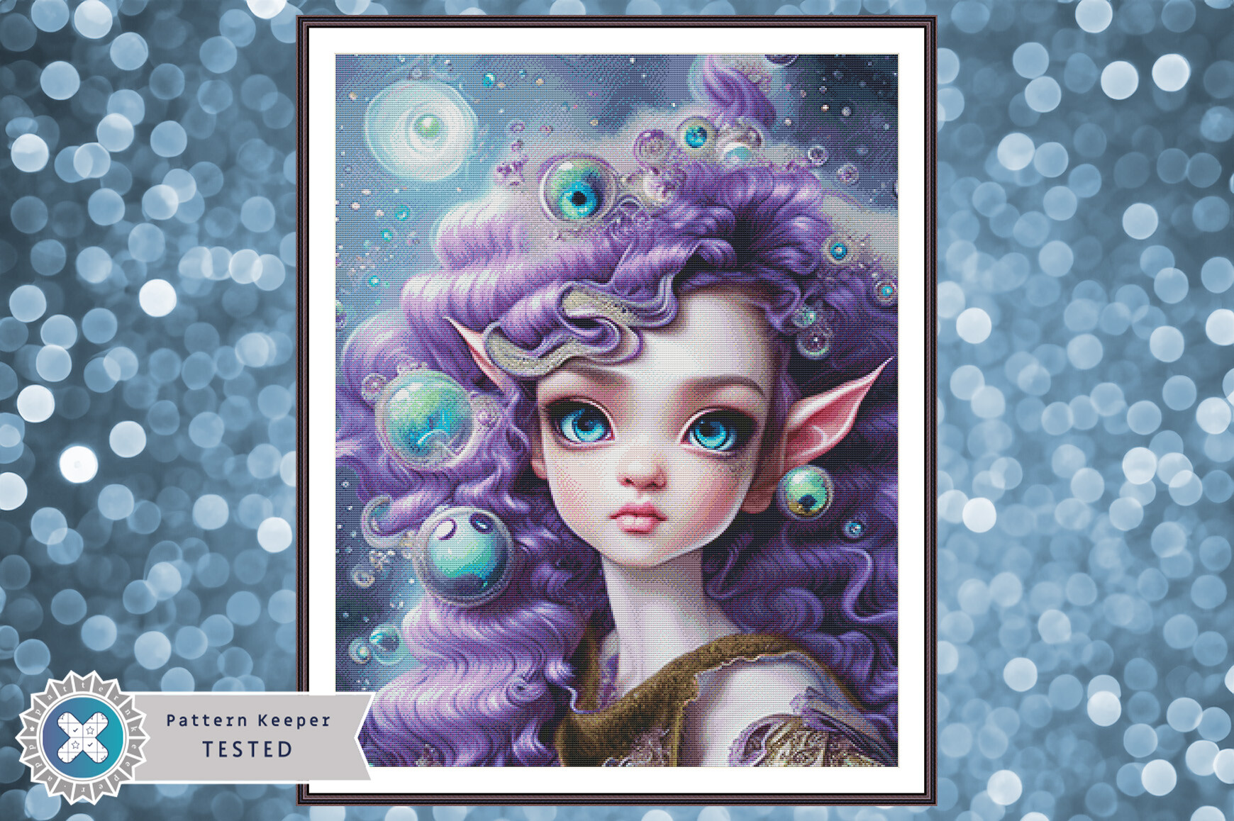 Cross Stitch Pattern PDF Purple Elf