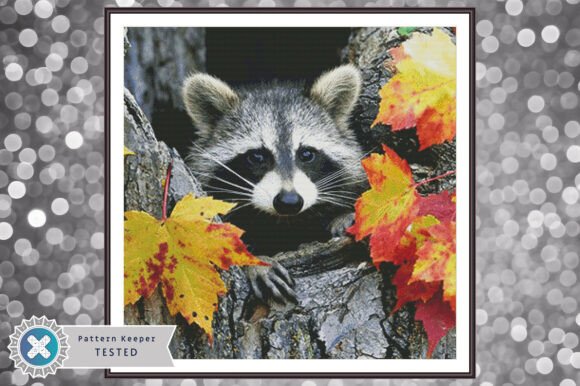 Cross Stitch Pattern PDF Raccoon