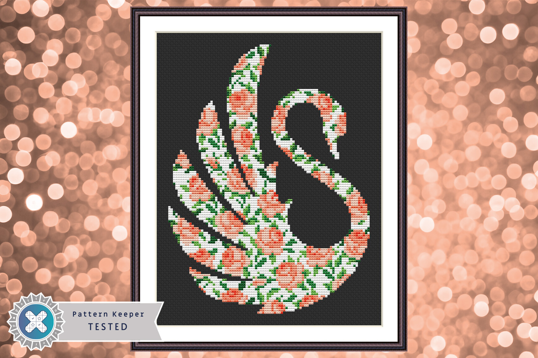 Cross Stitch Pattern PDF Swan Bird