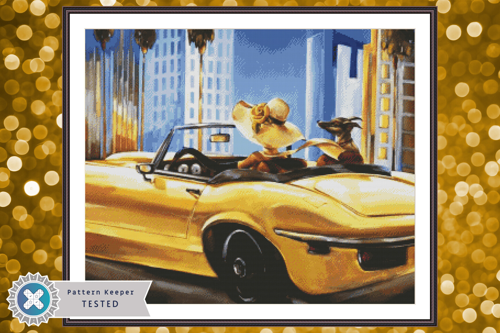 Cross Stitch Pattern PDF Woman Car