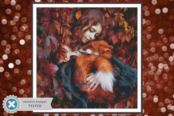 Cross Stitch Pattern PDF Woman Fox