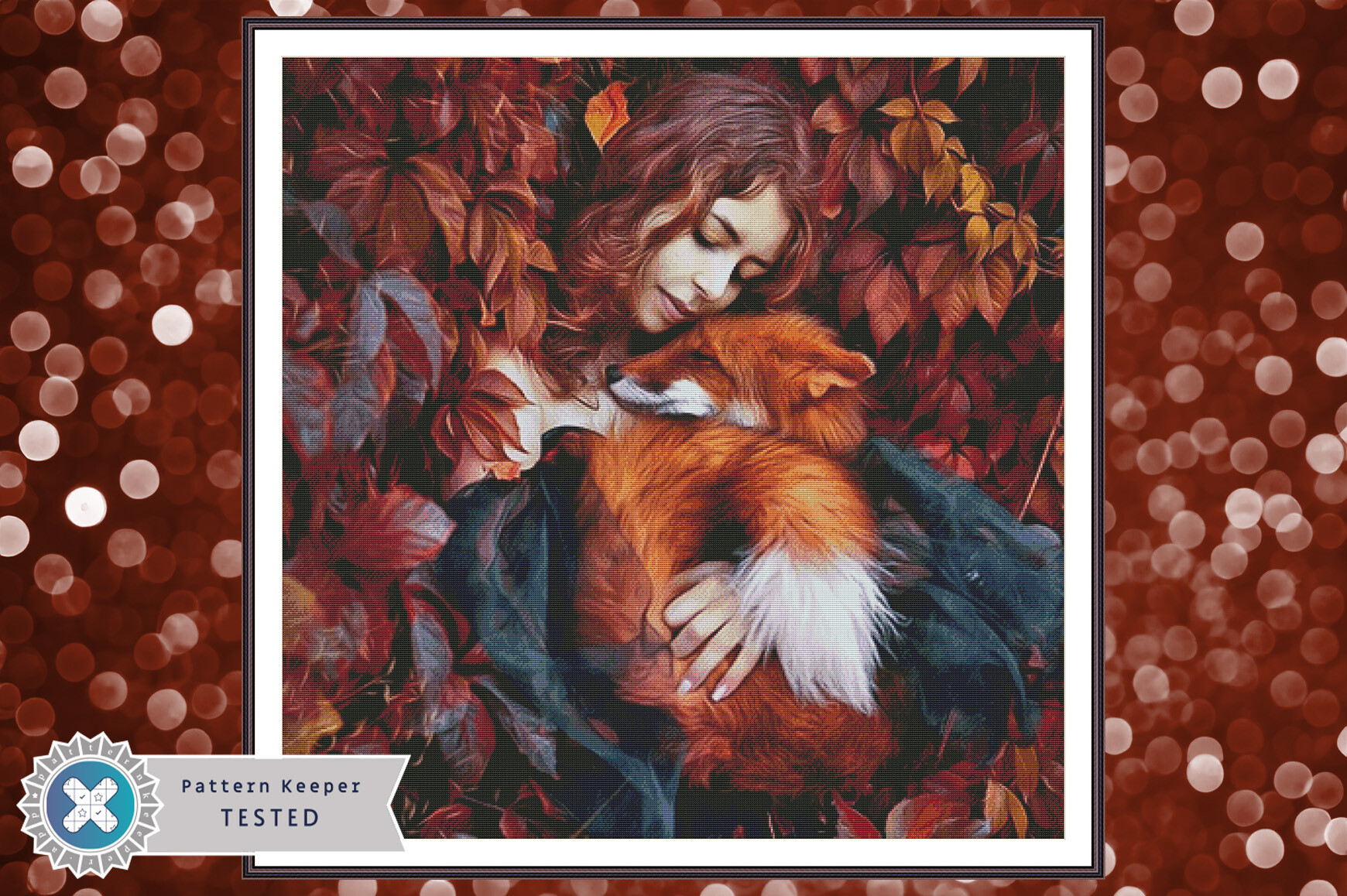 Cross Stitch Pattern PDF Woman Fox