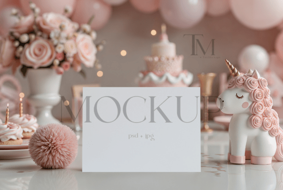 Girl's Birthday Invite Mockup